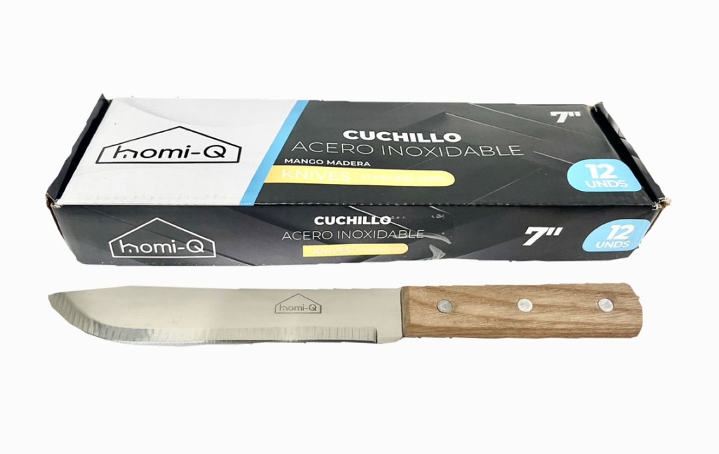 Cuchillo madera fino homi-q #7 CAJA X12   