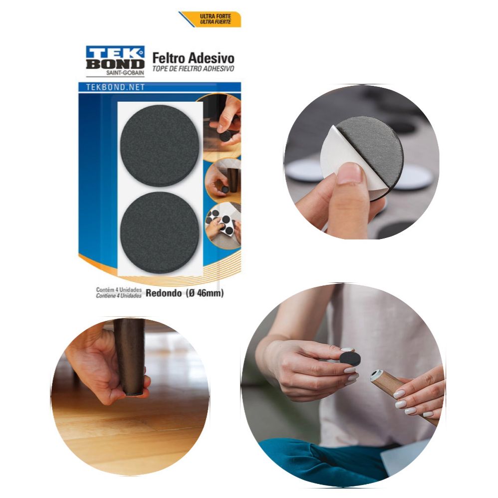 Feltro adhesivo redondo x4 46mm