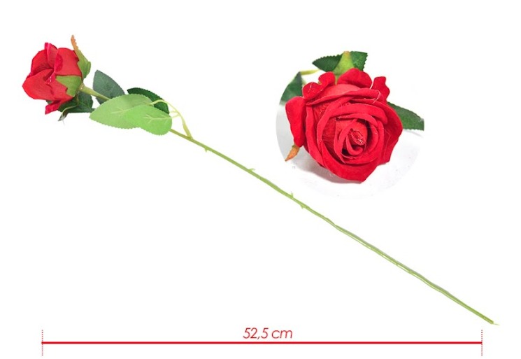 Flor artificial rosa roja x1 mediana 