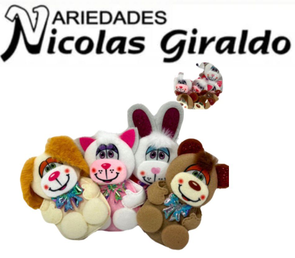 Peluche mediano para ancheta perros, osos, gatos x12