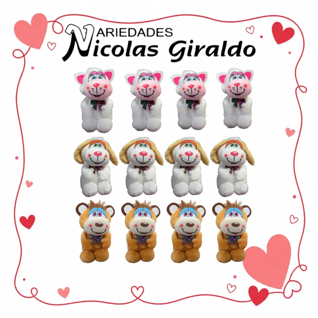 [DSB-593-1] Peluche mediano para ancheta perros, osos, gatos x12