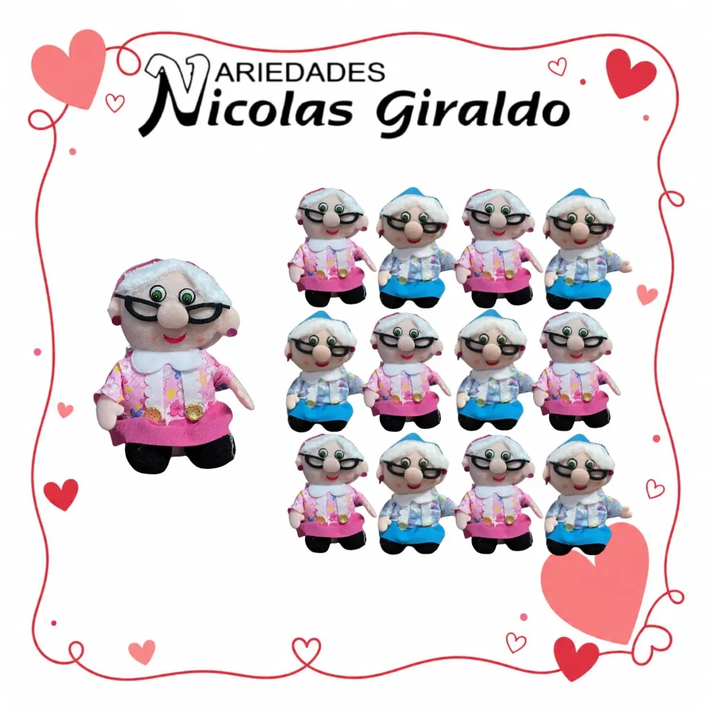 [DSB-490-2] Peluche viejitas dama mini x12 unidades