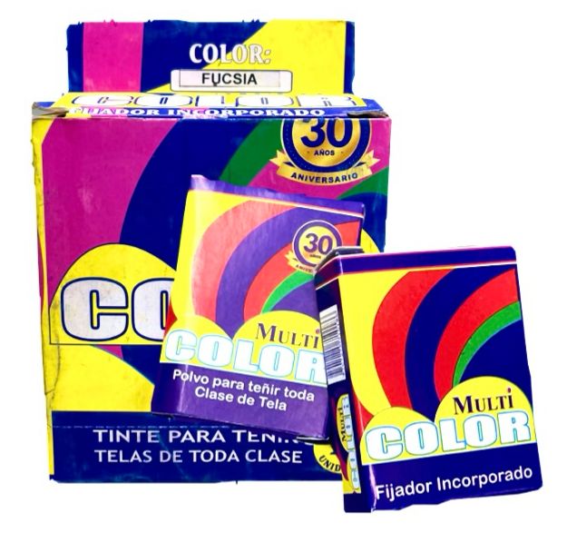 Tinte ropa multicolor fucsia caja x12 