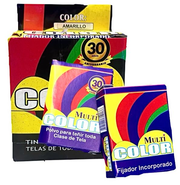 Tinte ropa multicolor amarillo caja x12   