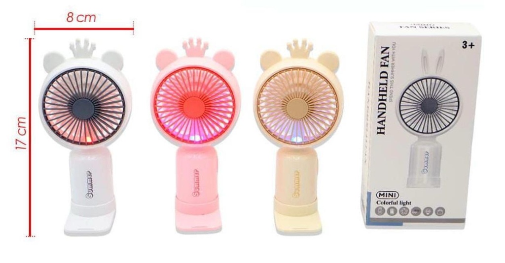 Ventilador recargable portatil con luz