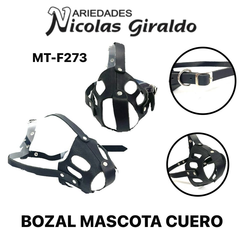 Bozal mascota cuero 