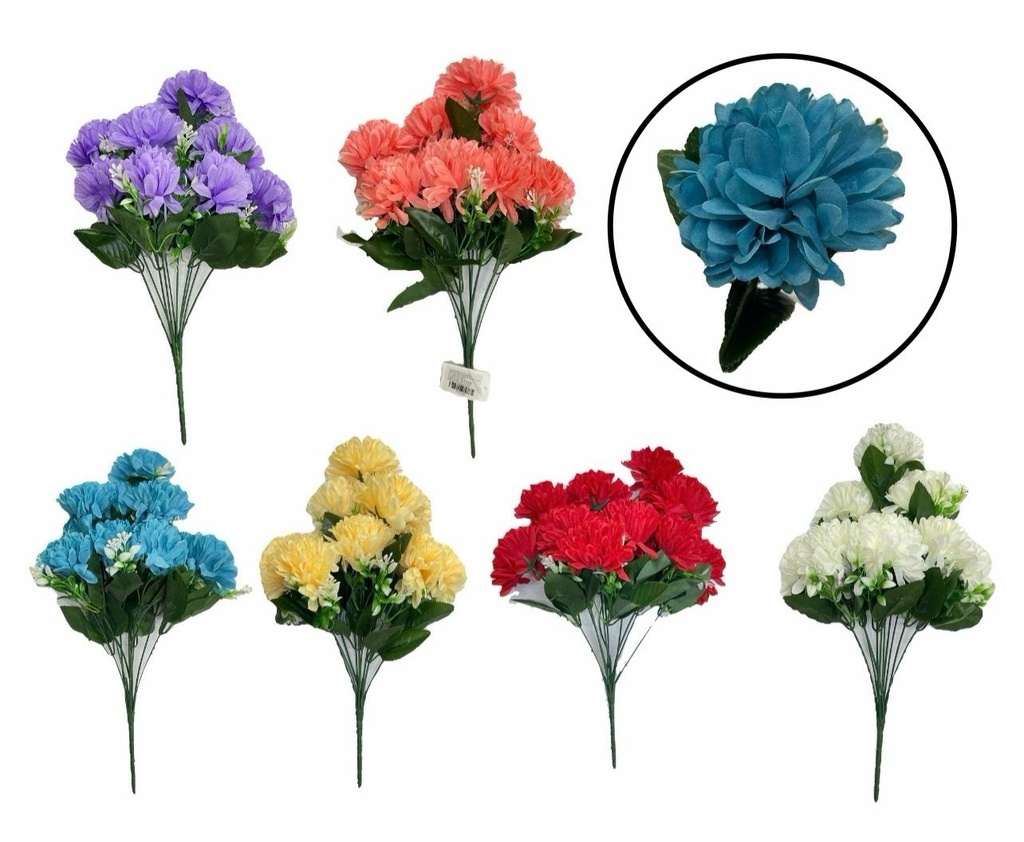 Flor ramo pompom x10 surtida 