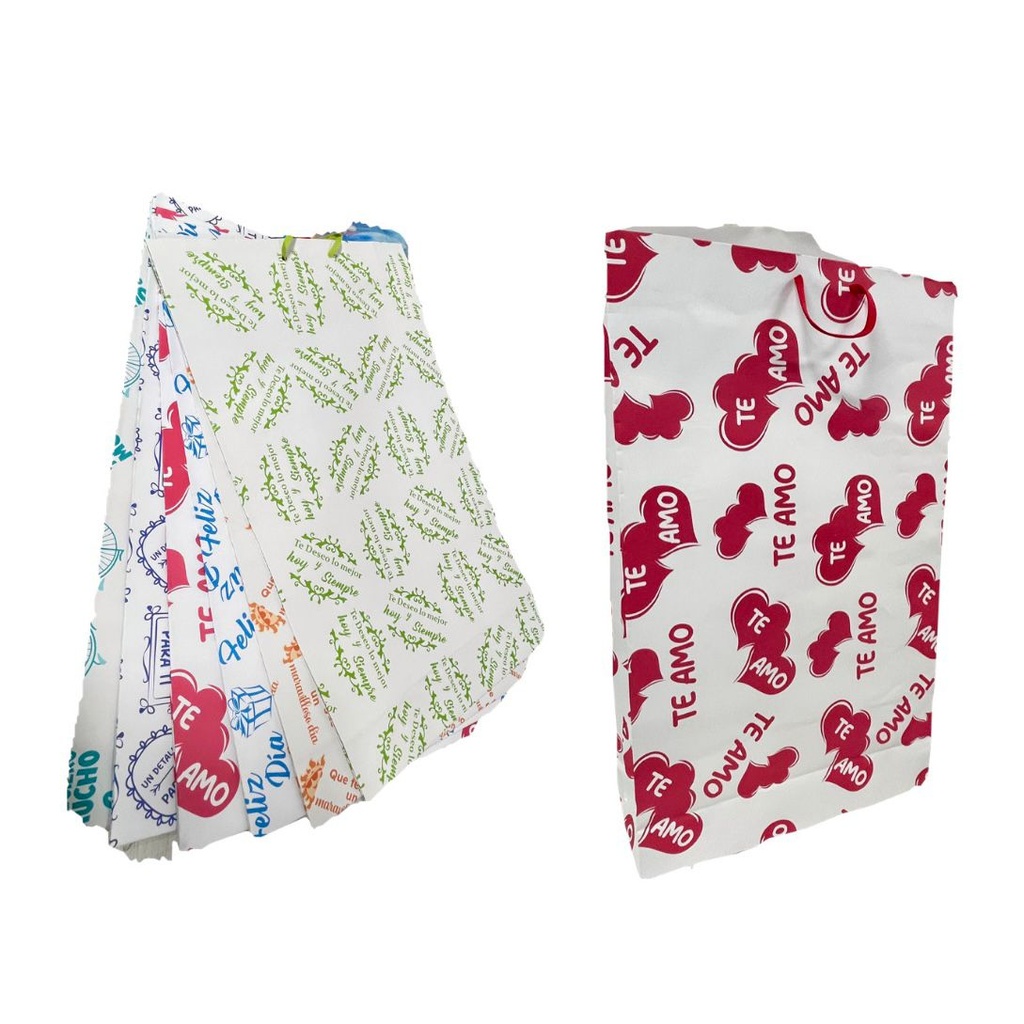 @Bolsa regalo mensaje blanca Jumbo pqt x6 