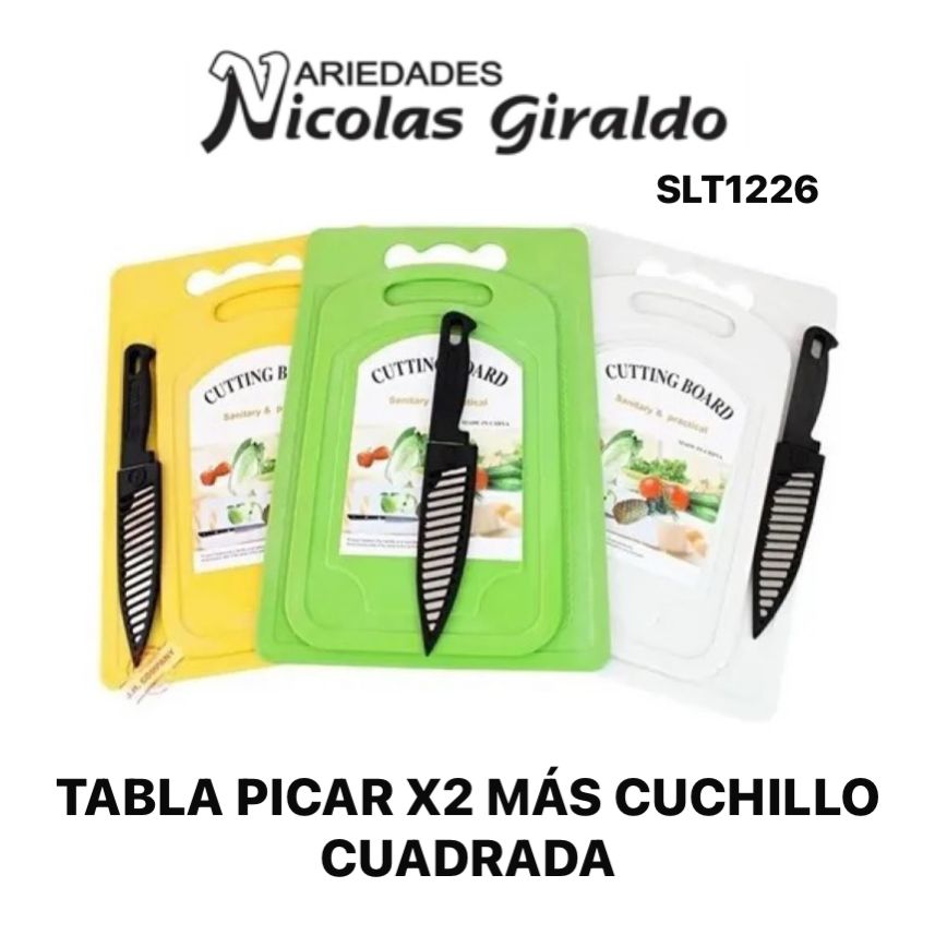 @Tabla picar x2 mas cuchillo cuadrada 