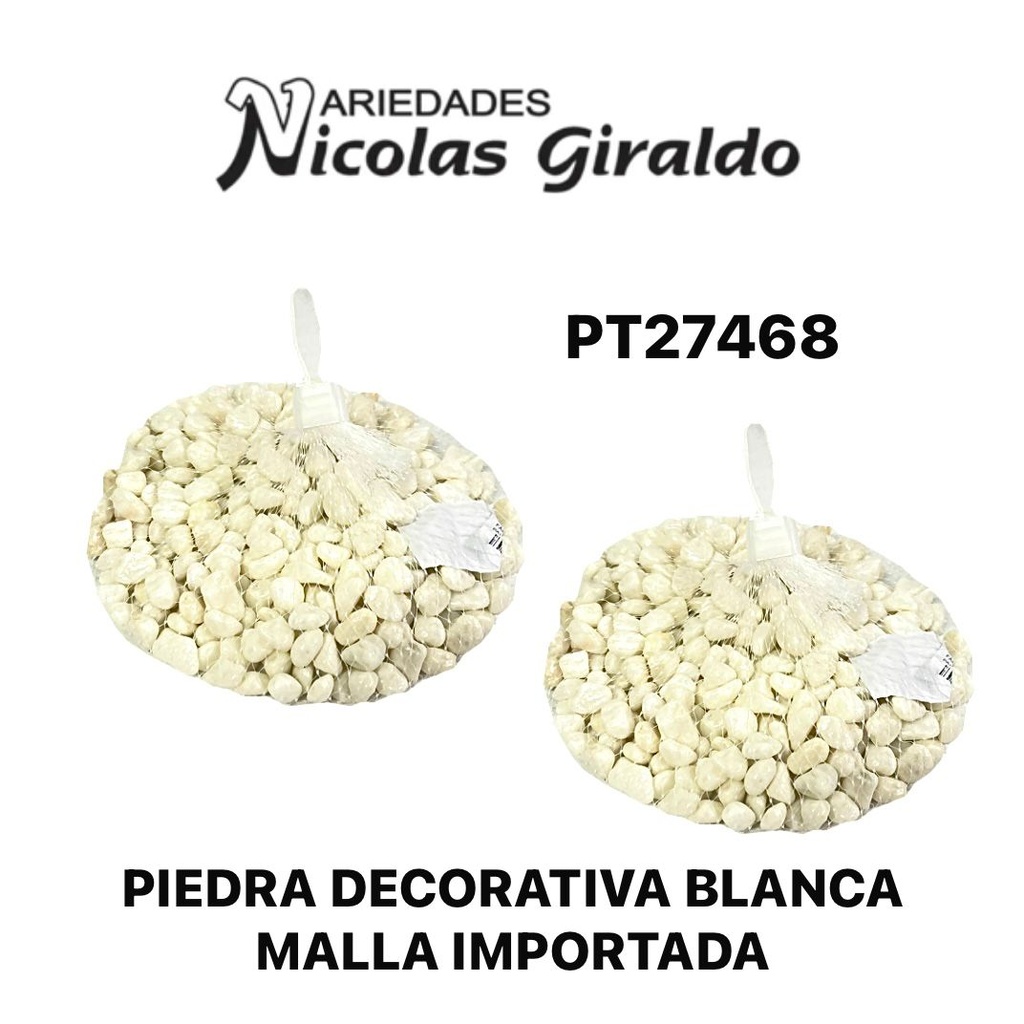 Piedra decorativa blanca malla importada  