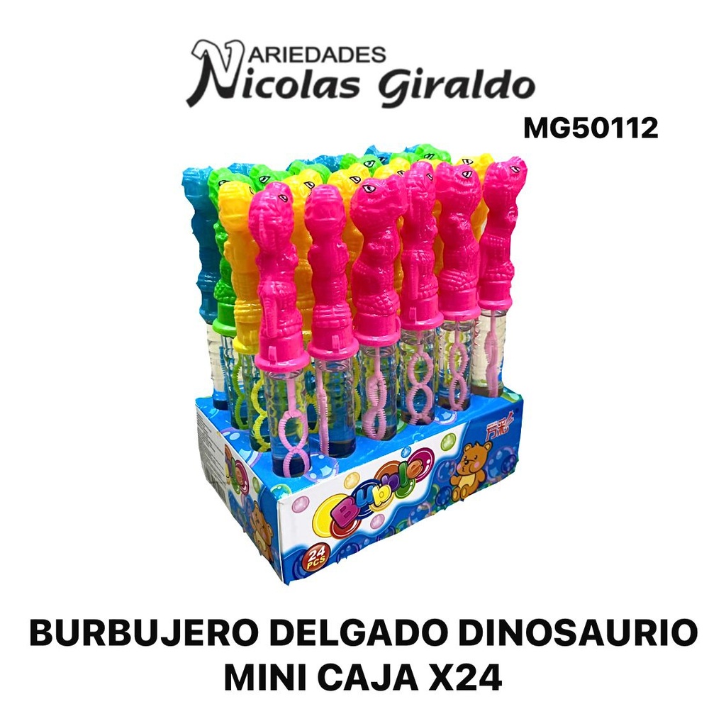 Burbujero delgado dinosaurio mini caja x24   