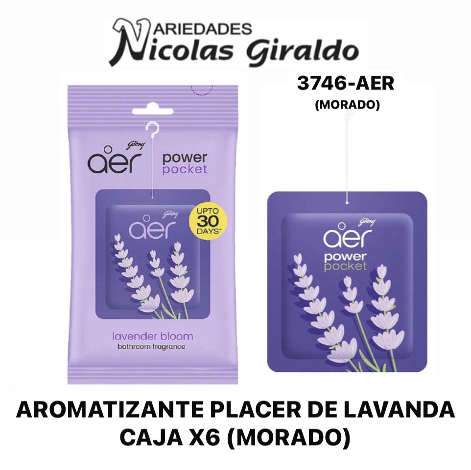 Aromatizante placer de lavanda caja x6 (morado)   