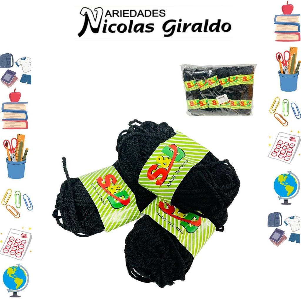 [PTQ1216] (SE7765N) Lana escolar x12 negra