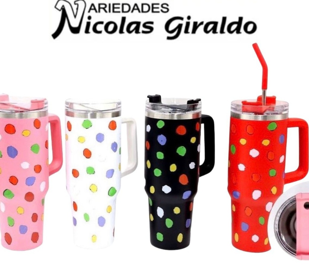 Termo metal estampado puntos 1.200ML 