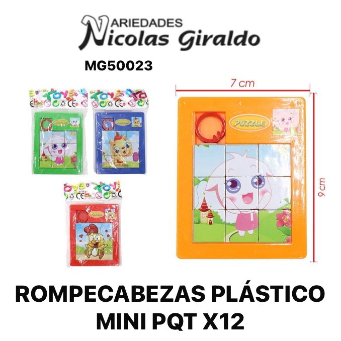 Rompecabezas plastico mini pqt x12