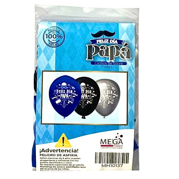 (MH10137)Bomba mega estampada x10 feliz dia del padre 