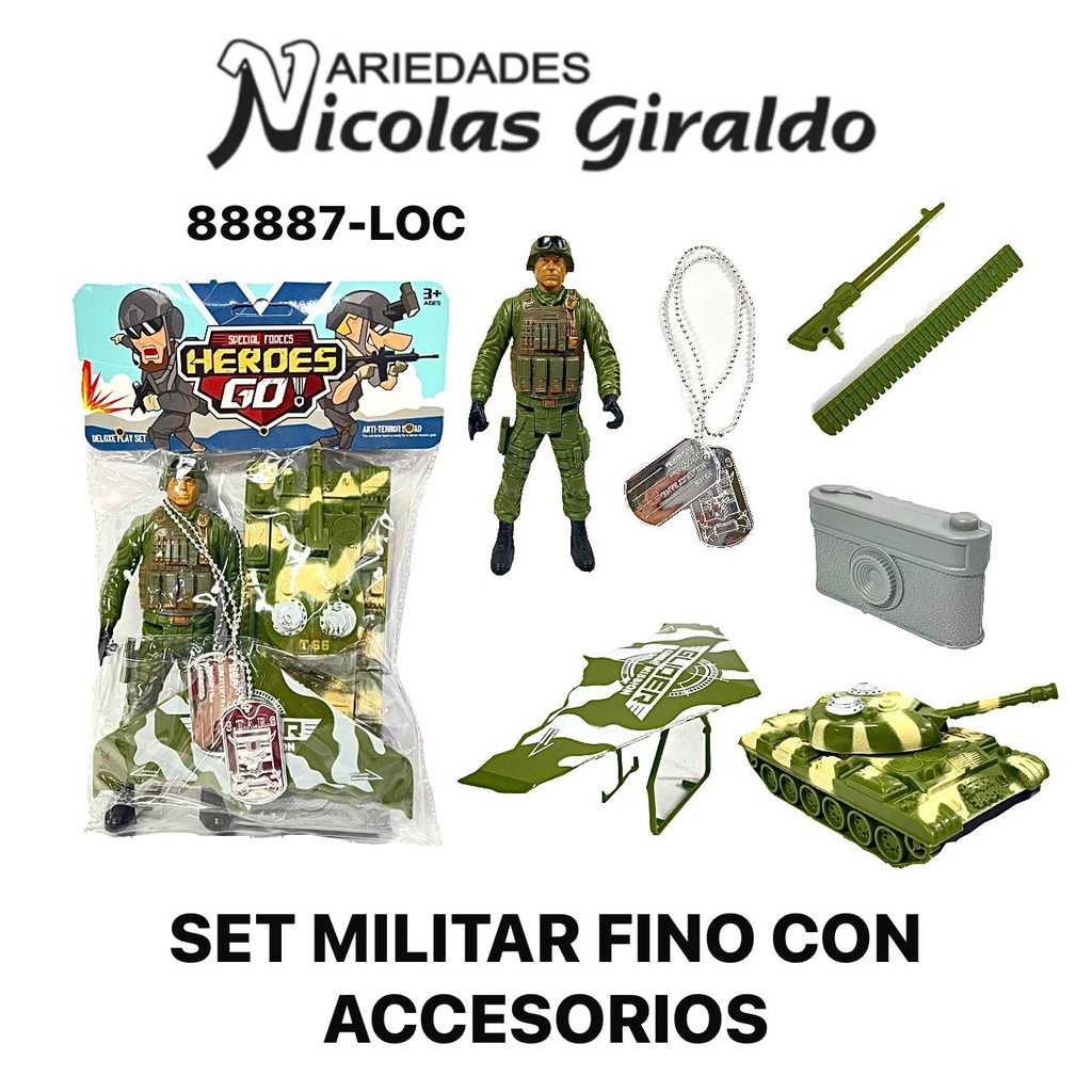 Set militar fino con accesorios 