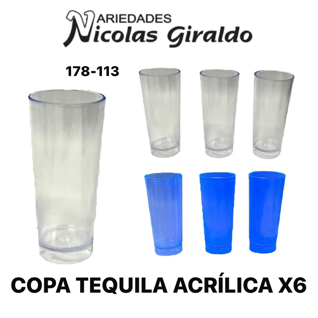 [178-113] Copa tequila acrilica x6