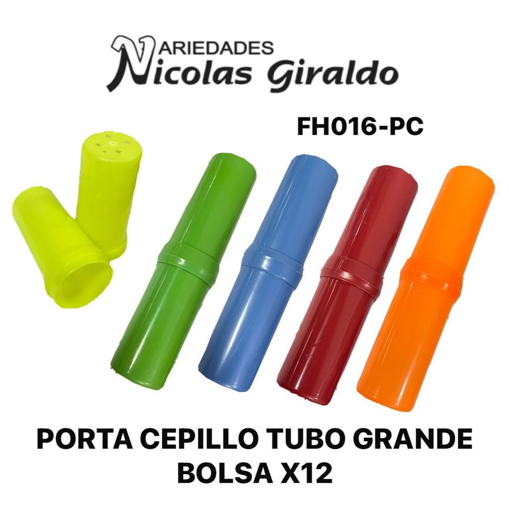 Porta cepillo tubo grande bolsa x12