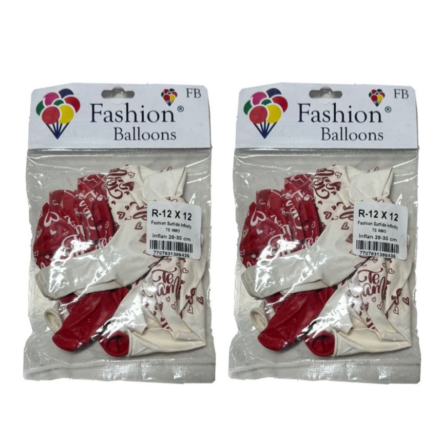 Bomba fashion ballons estampada r12x12 te amo