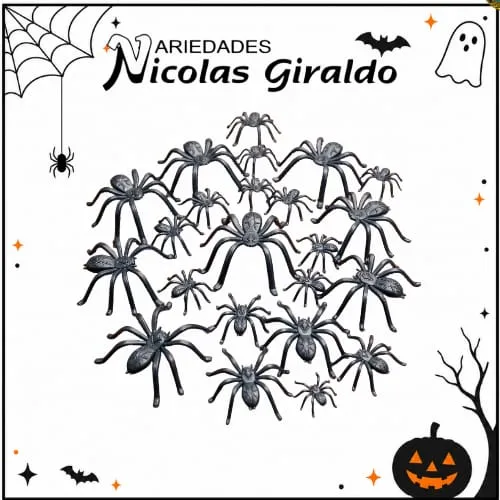 [BH-08]  Araña halloween pequeña plastica negra x100