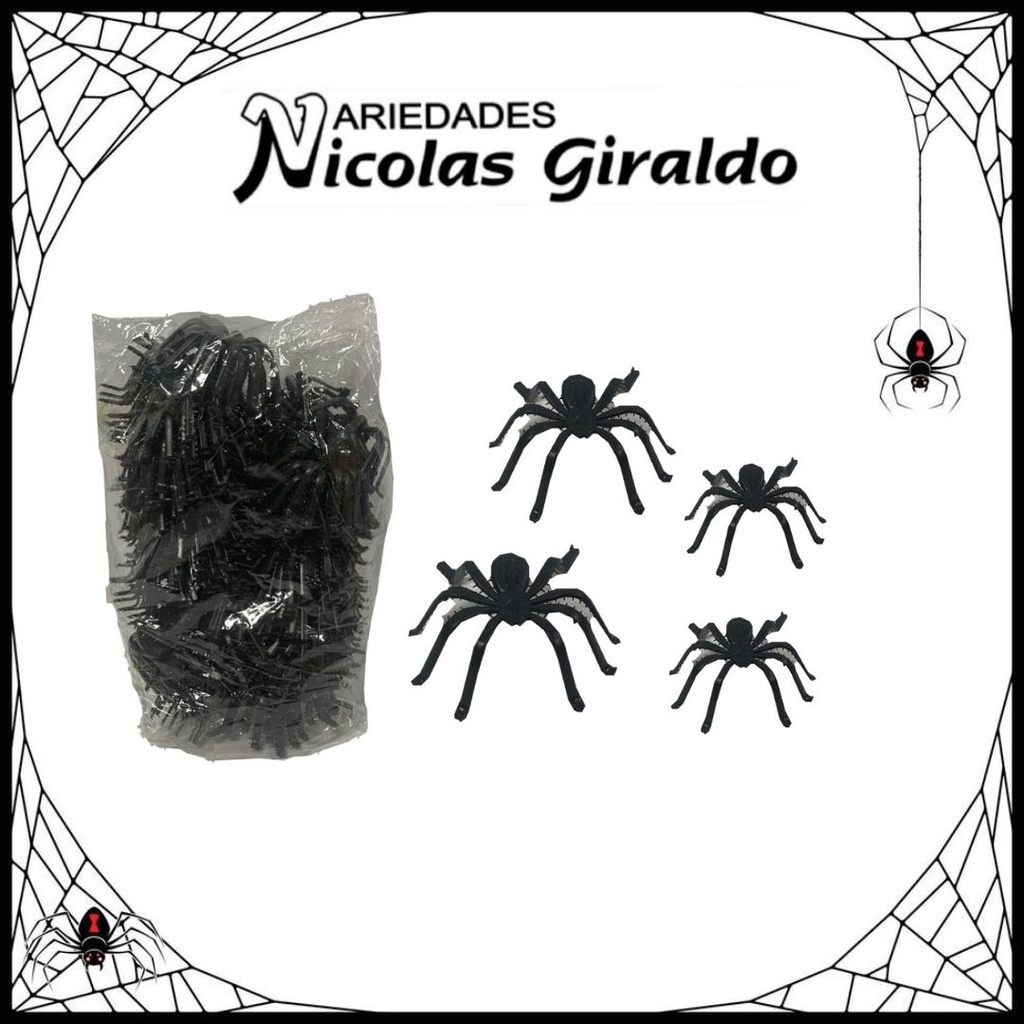  Araña halloween pequeña plastica negra x100