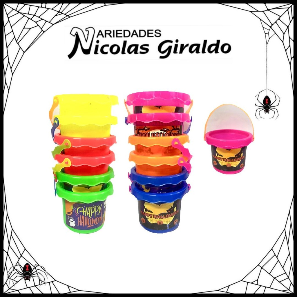 Balde halloween pequeño color pqt x12