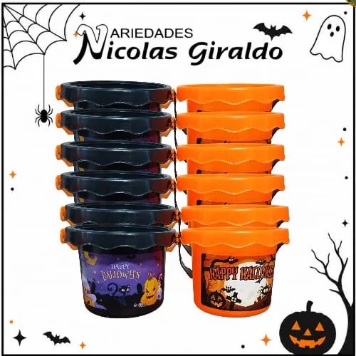 [BH-13X12] Balde halloween pequeño color pqt x12