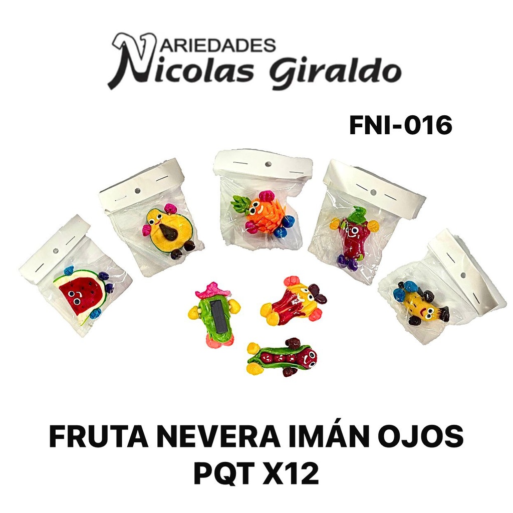 Fruta nevera iman ojos pqt x12 