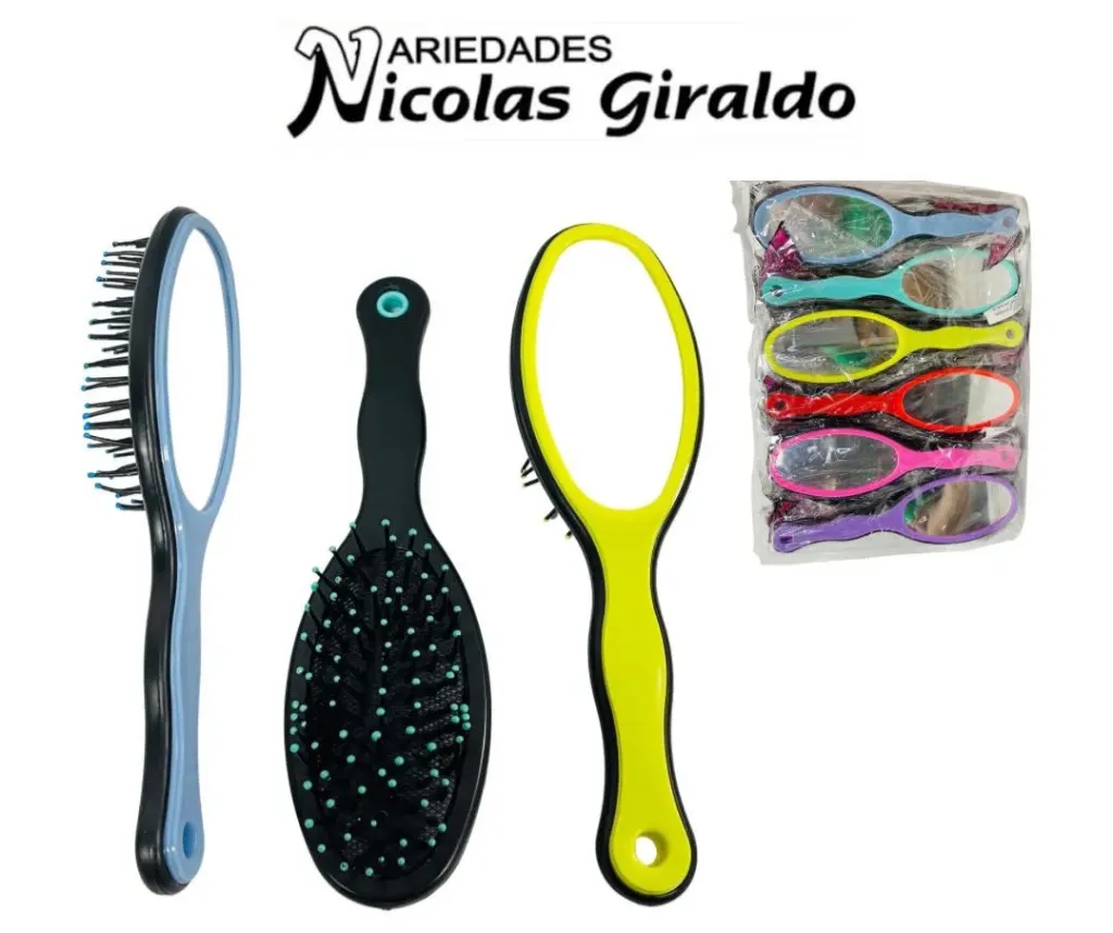 [CNG-003] Cepillo peinar con espejo pequeño x12 