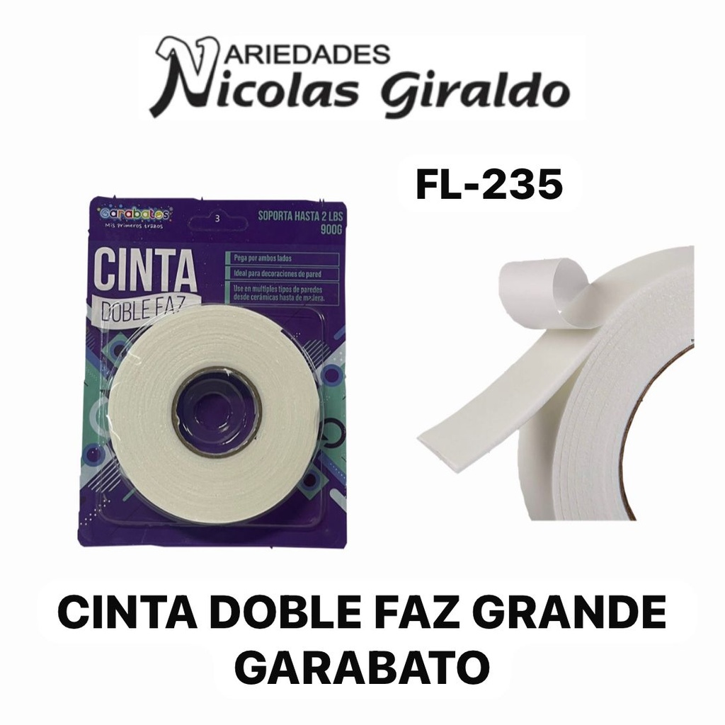 Cinta doble faz grande garabato 