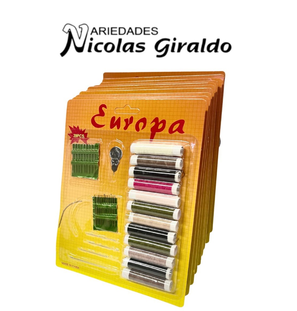 Agujetero carton con hilo caja x12