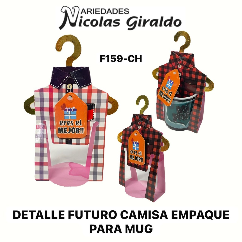 Detalle futuro camisa empaque para mug