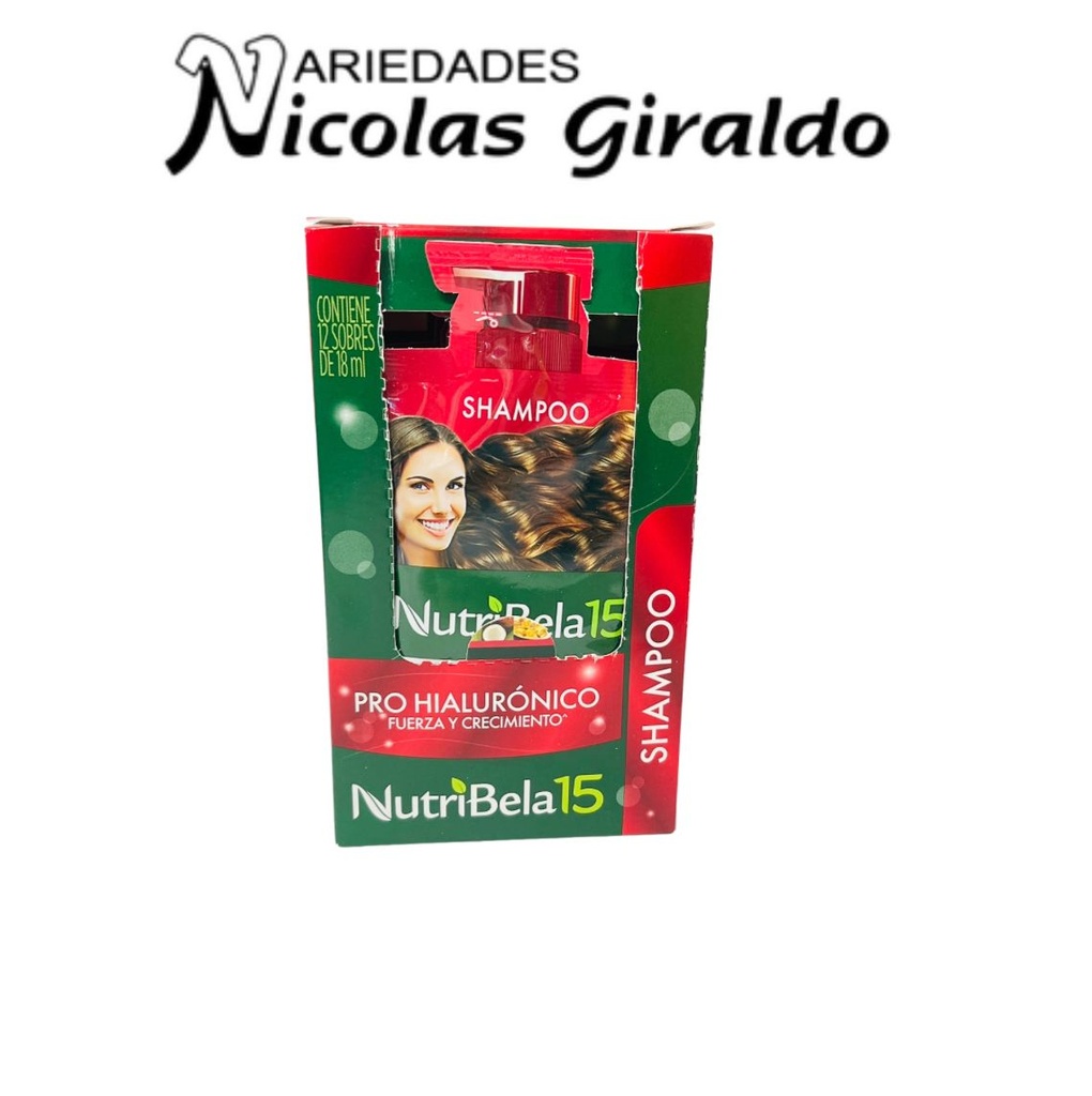 Shampoo nutribela pro hialuronico (rojo) sobre x12 