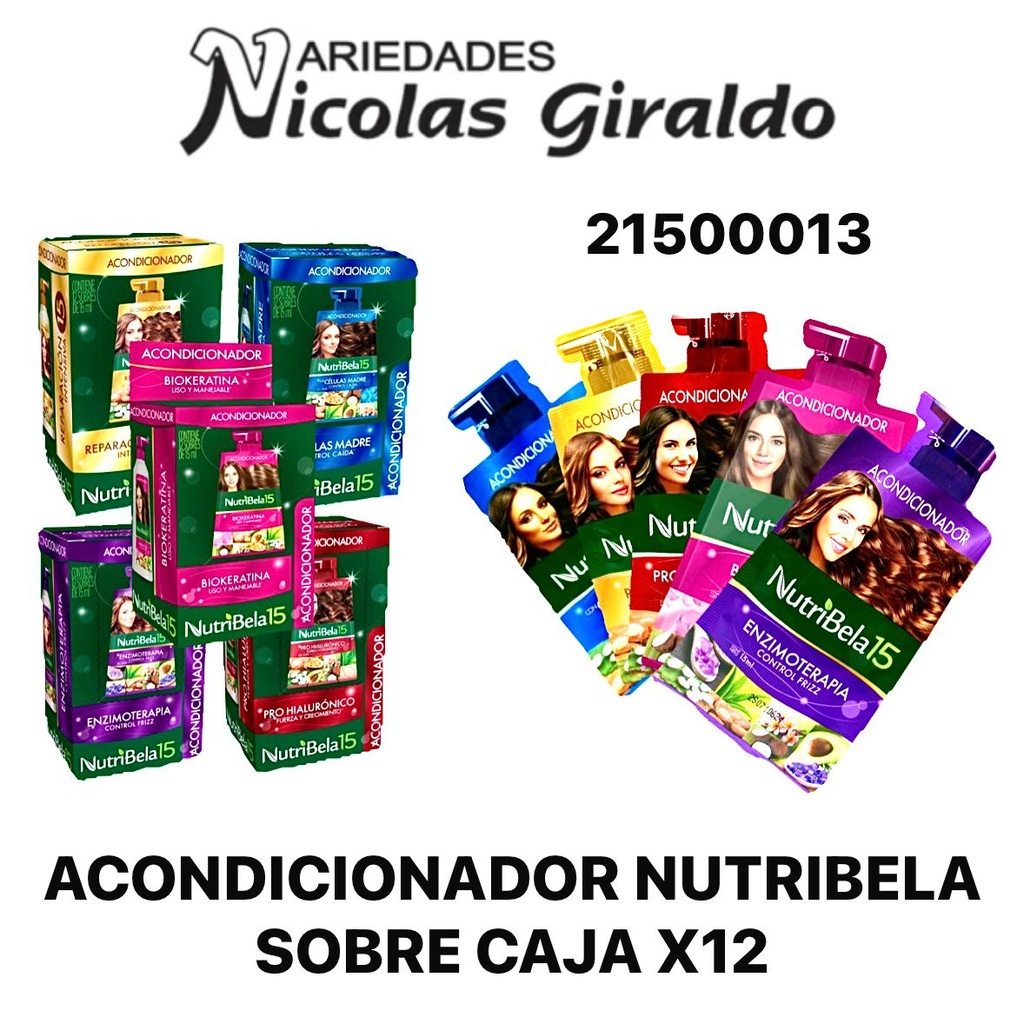Acondicionador nutribela sobre caja x12