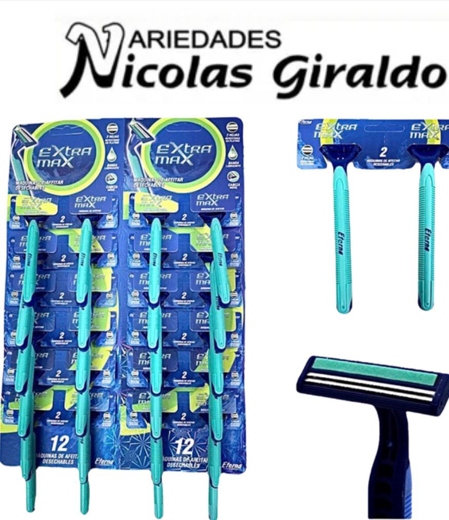 Maquina afeitar extra max carton x24 verde encauchetada