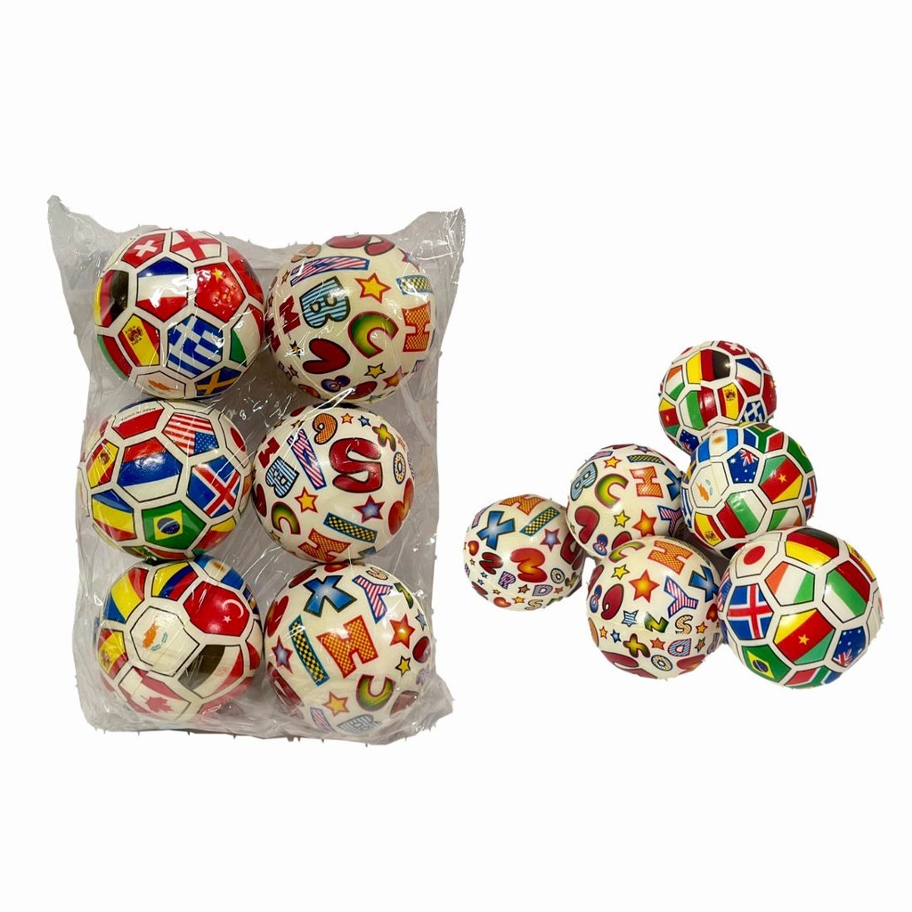 [PT26895] Pelota relajante estampada grande paq x6  