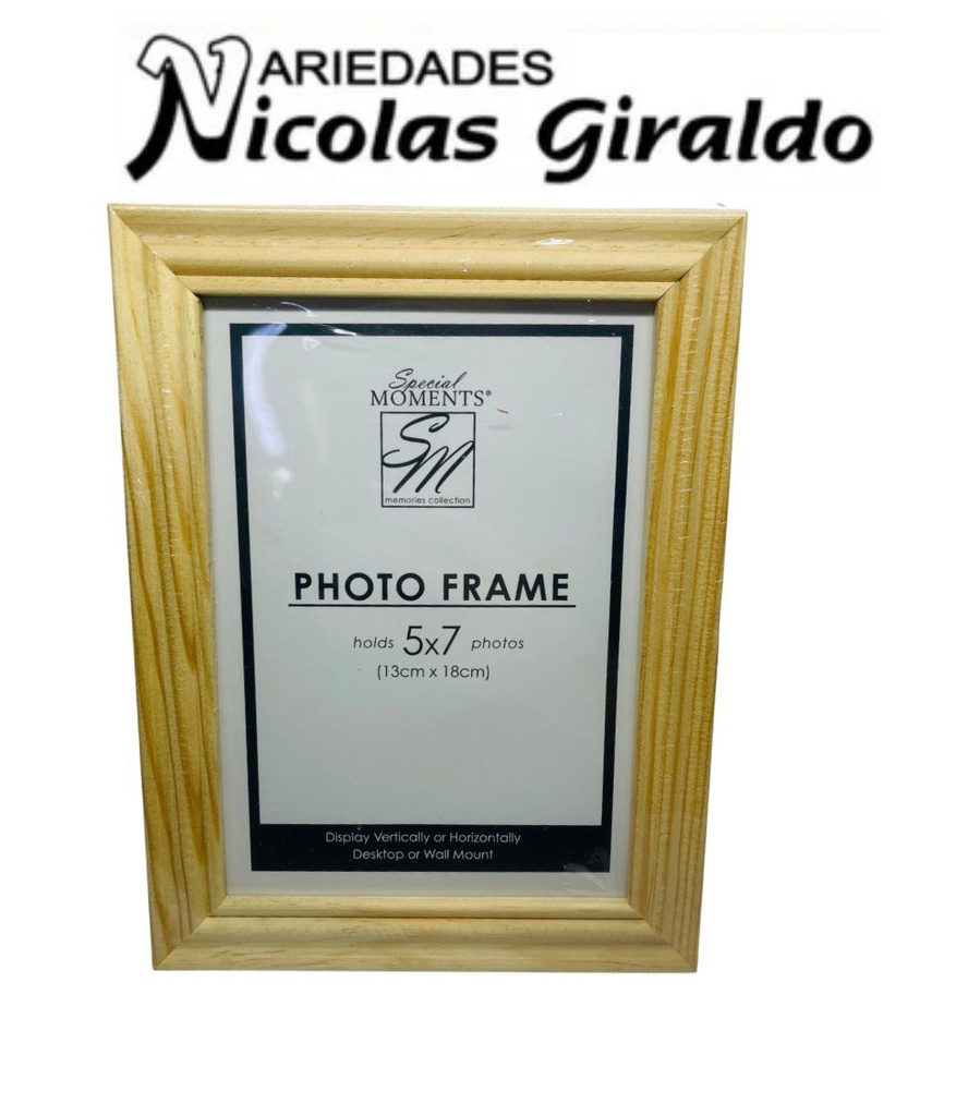 Porta retrato 5x7 acetato tipo madera 
