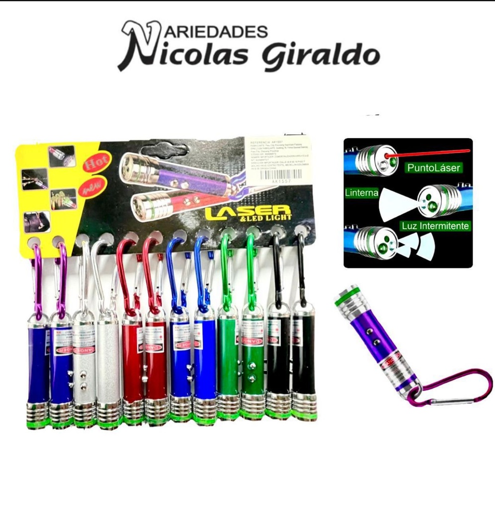 Llavero laser pqt x12  