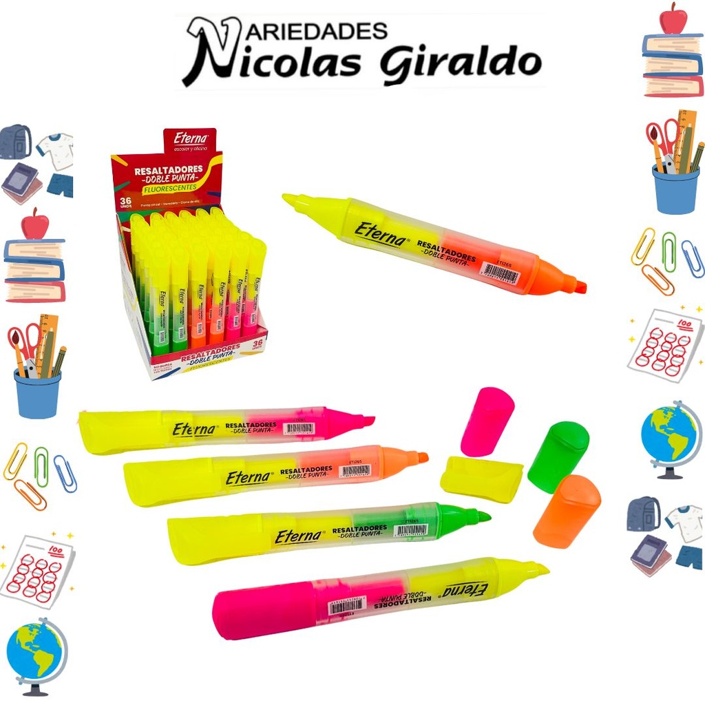 Resaltador eterna doble punta caja x36 
