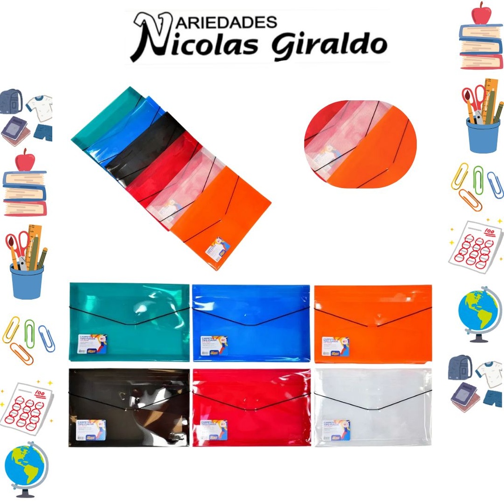 Carpeta eterna plastica fuelle legajador oficio  