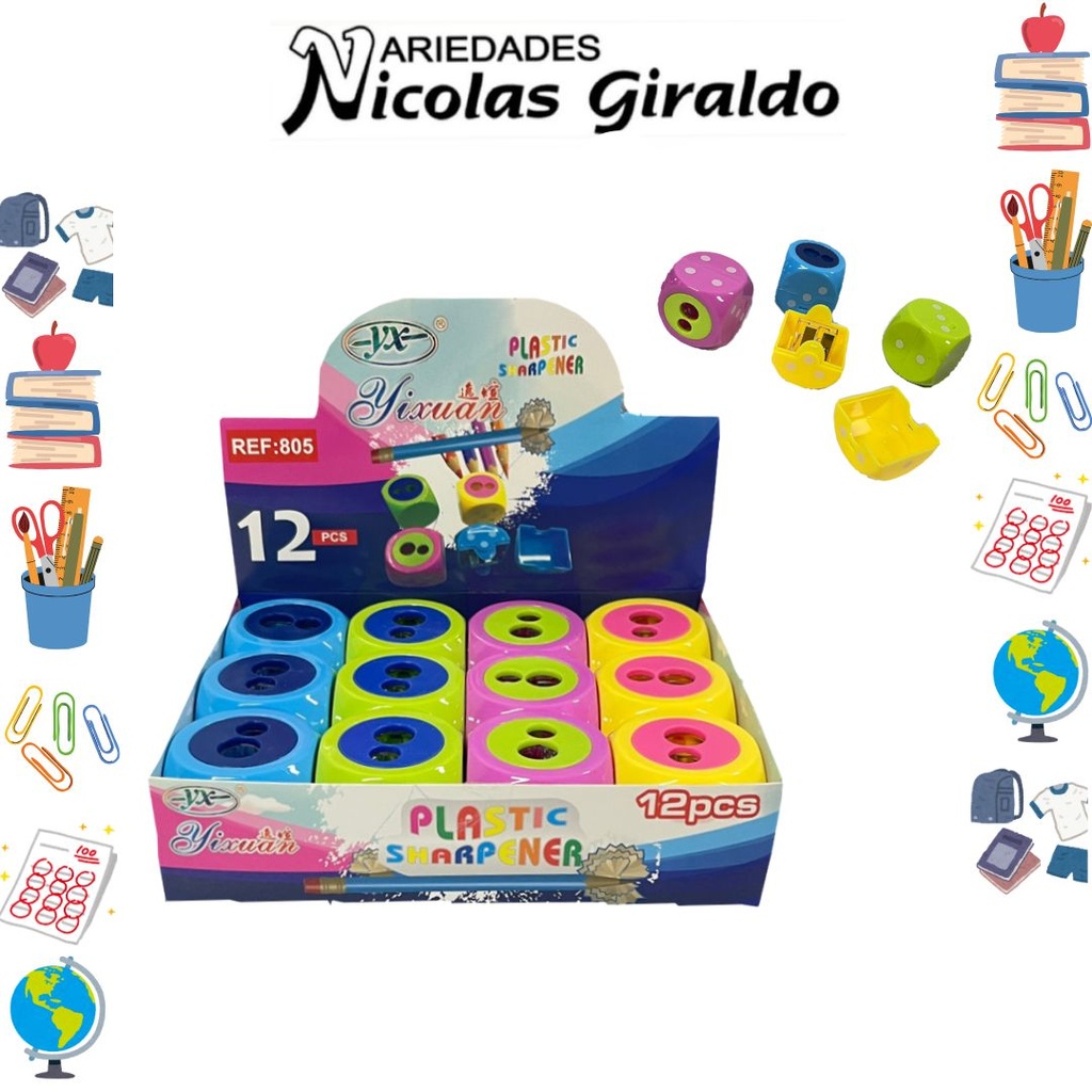 Sacapuntas figura dado caja x12 