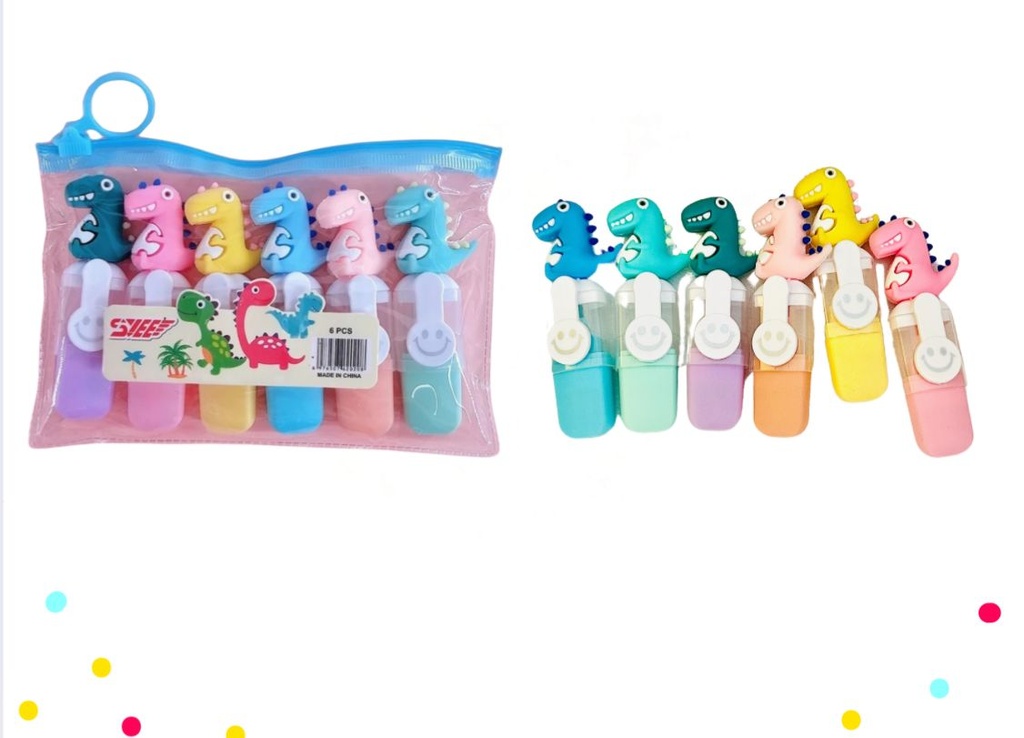 Resaltador mini figura dinosaurio X6 