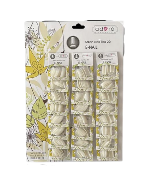 [15124] Uñas adoro E-NAIL LARGO blanca x24 Carton  