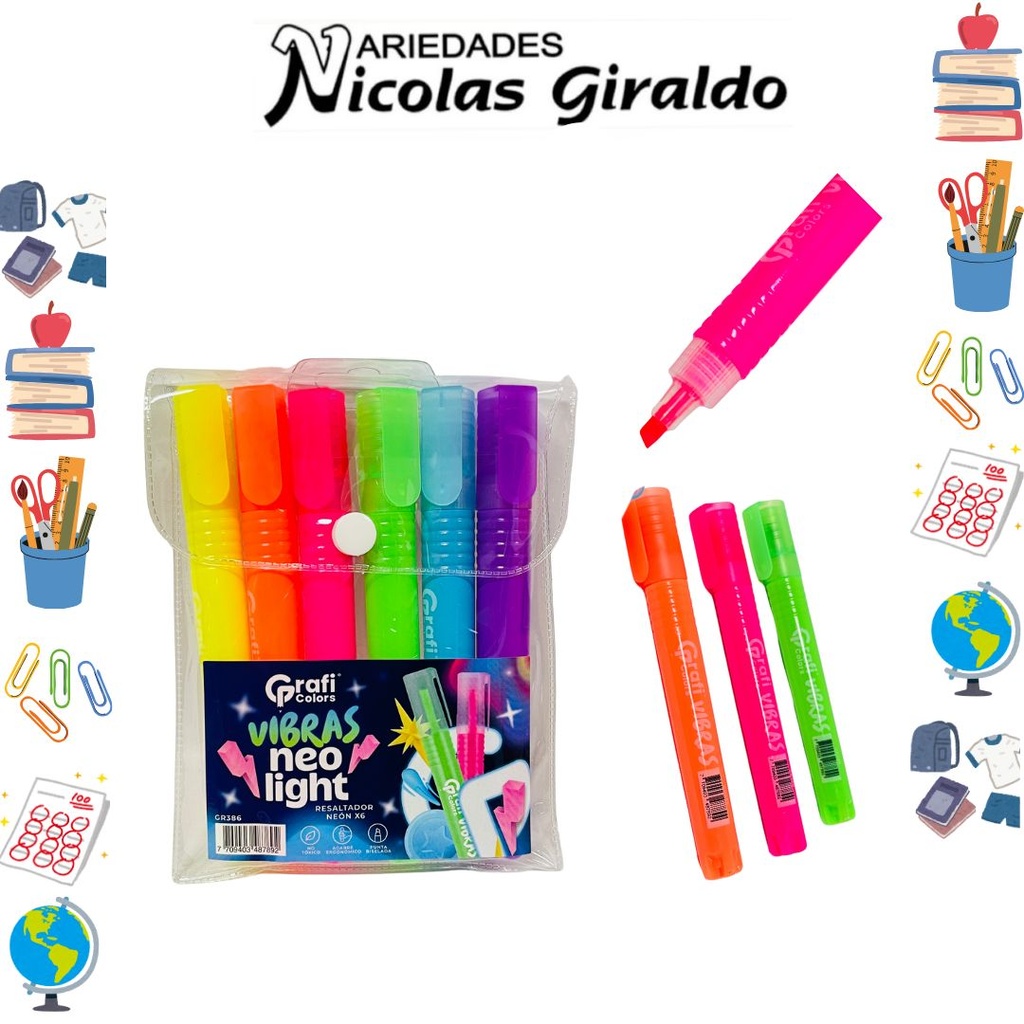 Resaltador graficolors grueso x6