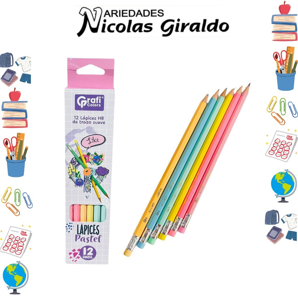 Lapiz graficolors pastel x12