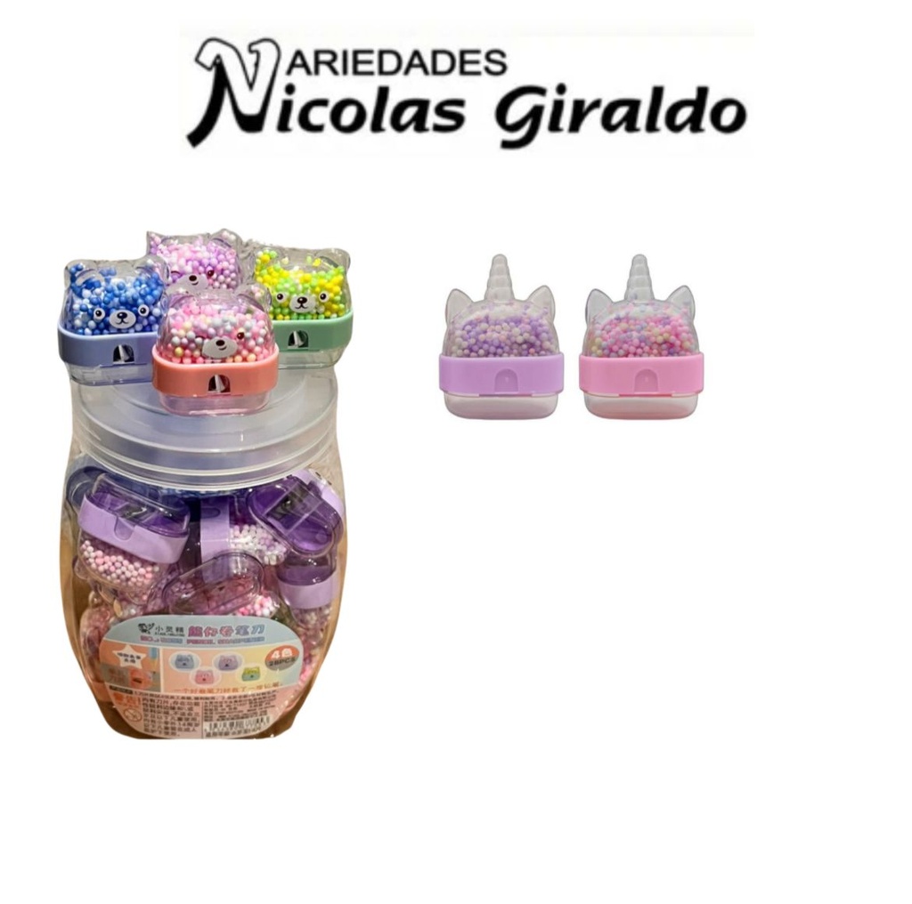 Sacapuntas unicornio tarro x27