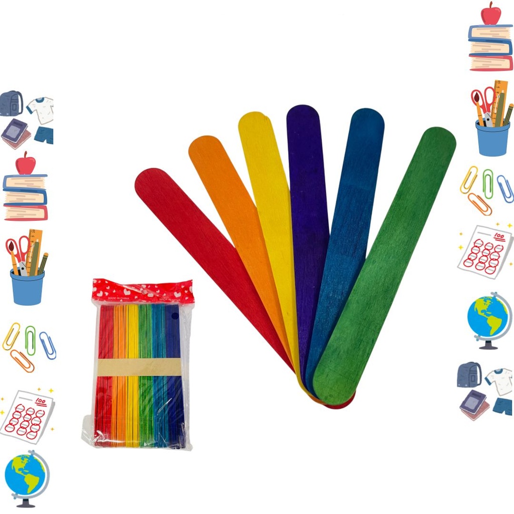 Palos paleta grueso x50 color 