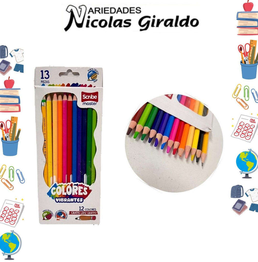 [C30218030] Color scribe master unipunta x12 y 1 lapiz