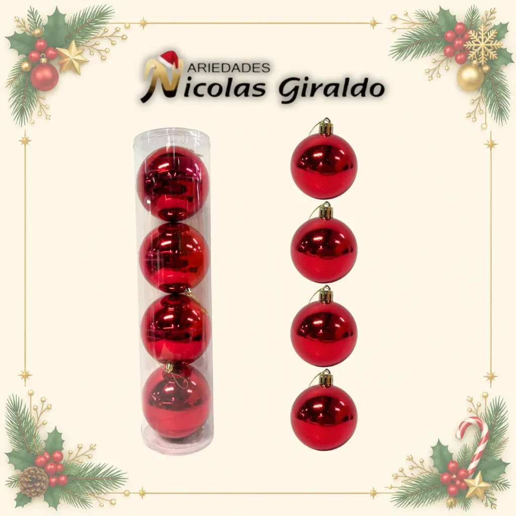 [2026SW-194] BOLA NAVIDEÑA GRANDE 12CM X4 ROJA